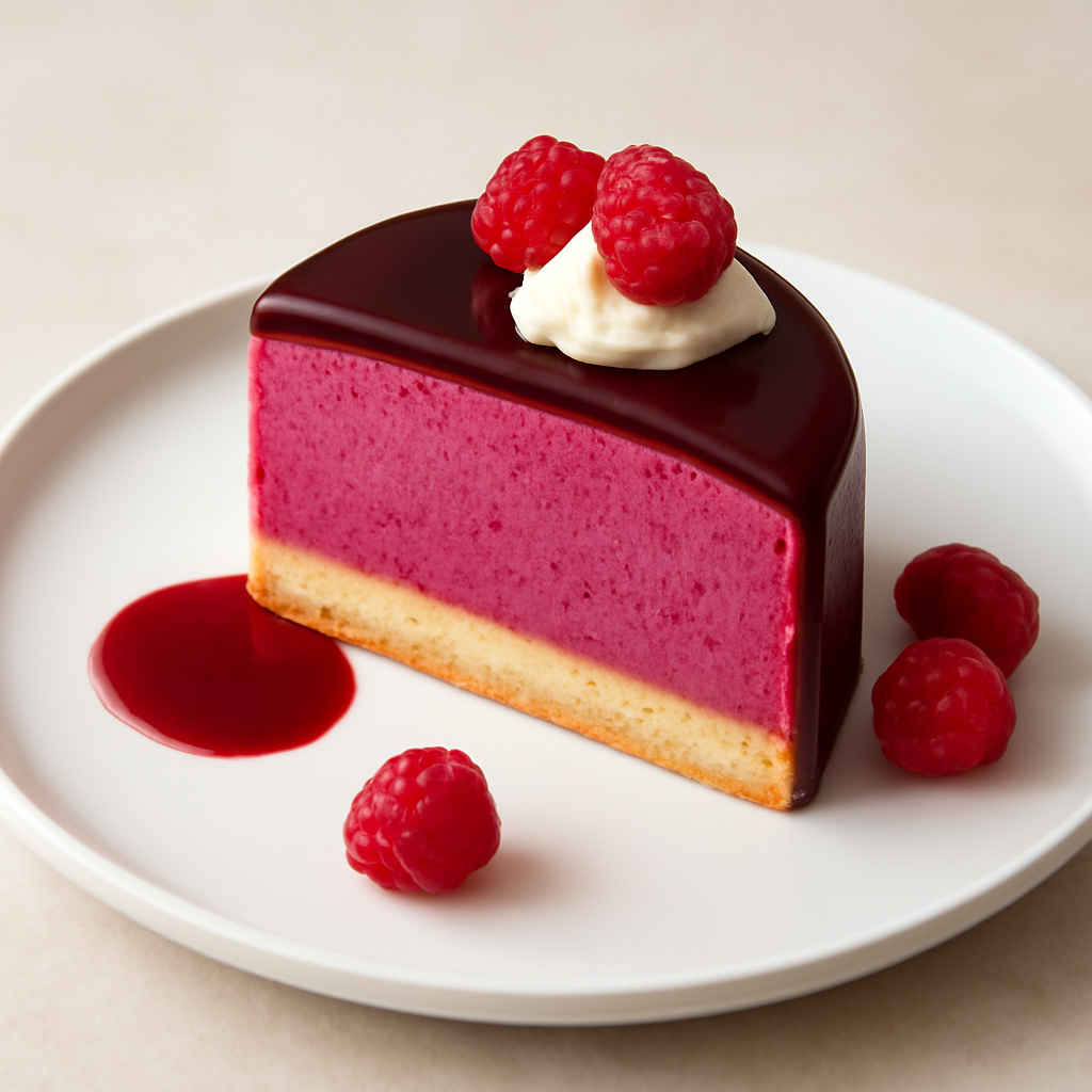 semifreddo barbabietola e lamponi