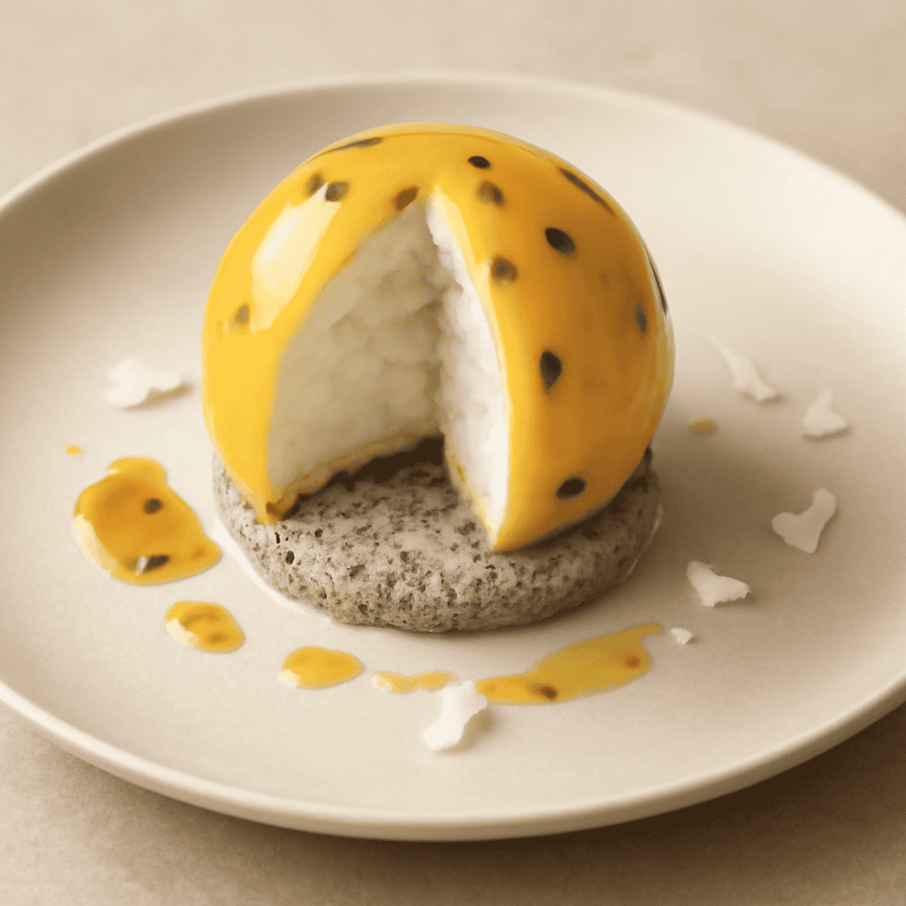 Sfera al frutto della passione con cuore al cocco
