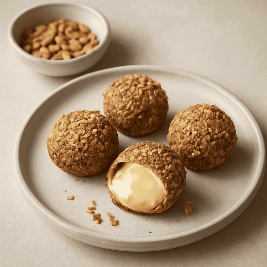Sfere alla nocciola farcite con la crema