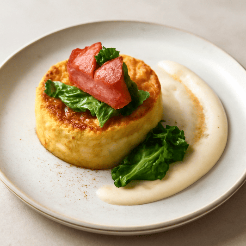 SFORMATINO DI PATATE E VERZA CON SALSA DI RAPA BIANCA