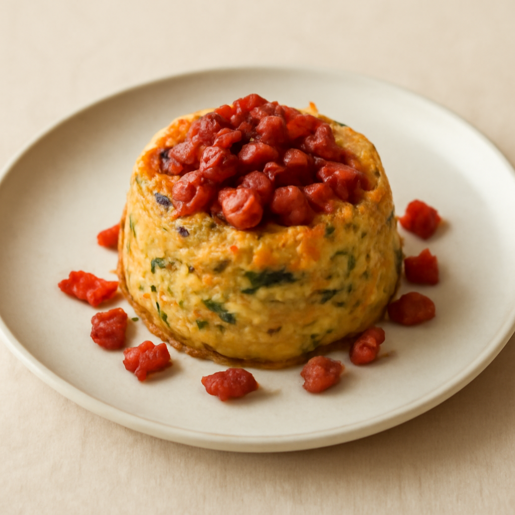Sformatino di verdure con pancetta croccante
