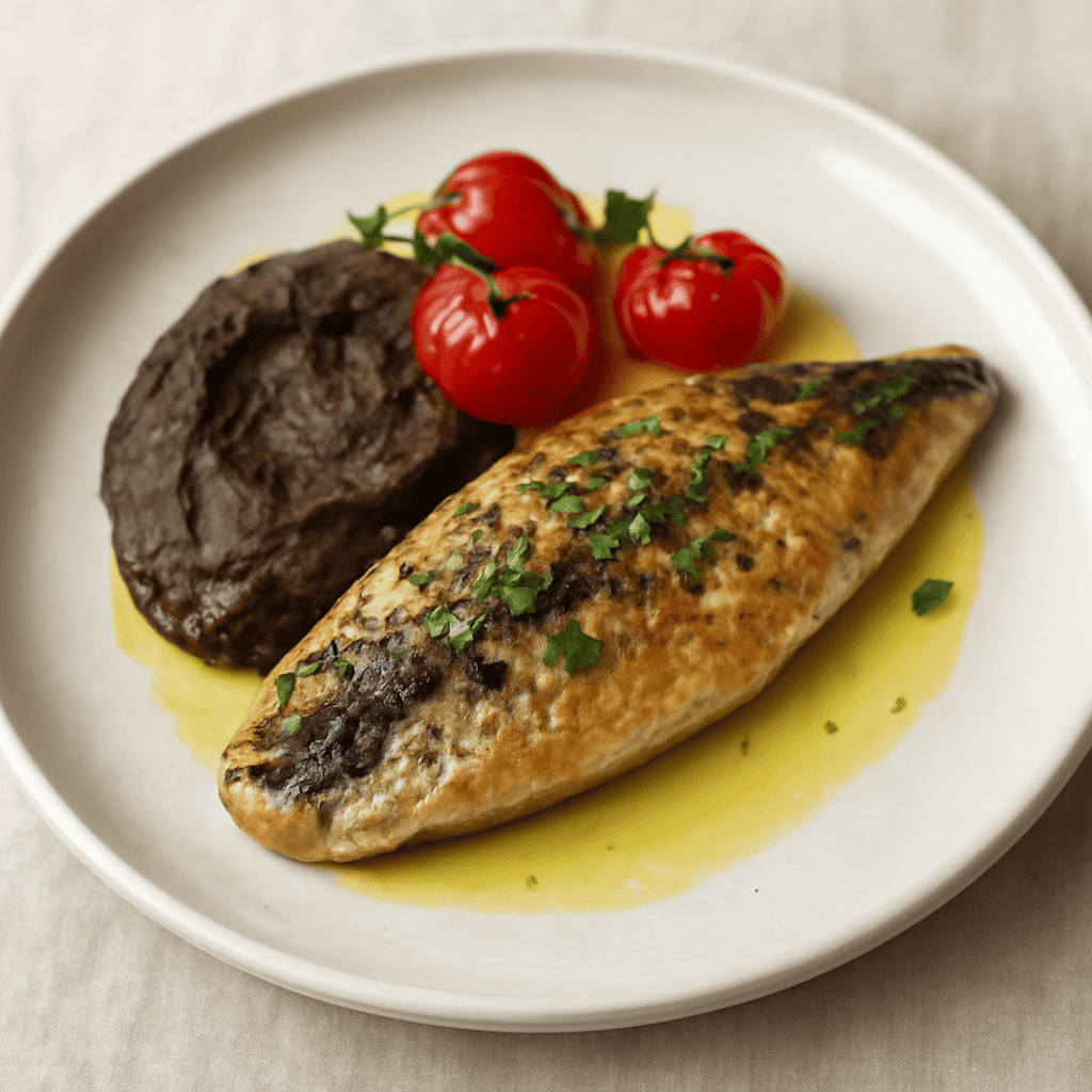 sgombro alla purea di olive nere