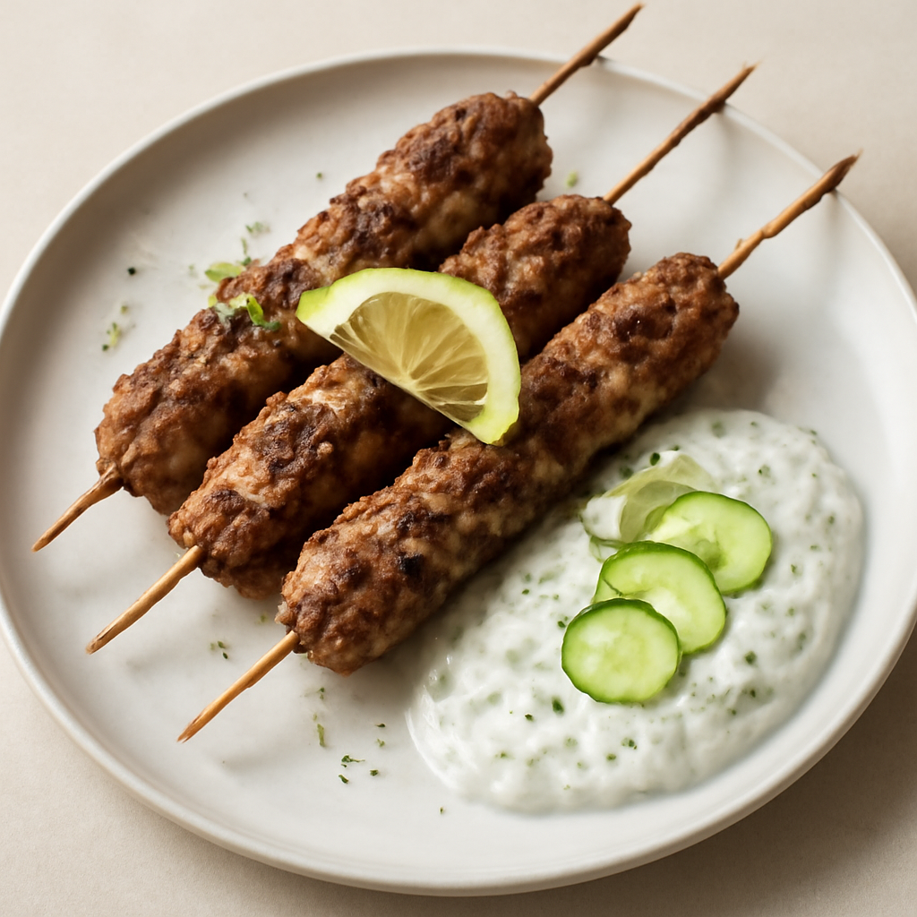 Souvlaki in salsa Tzatziki