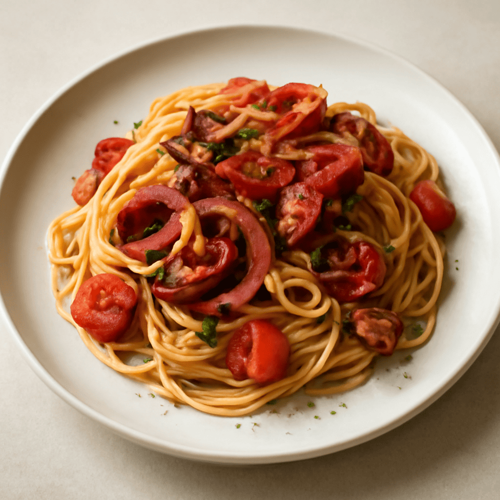spaghetti con polipo
