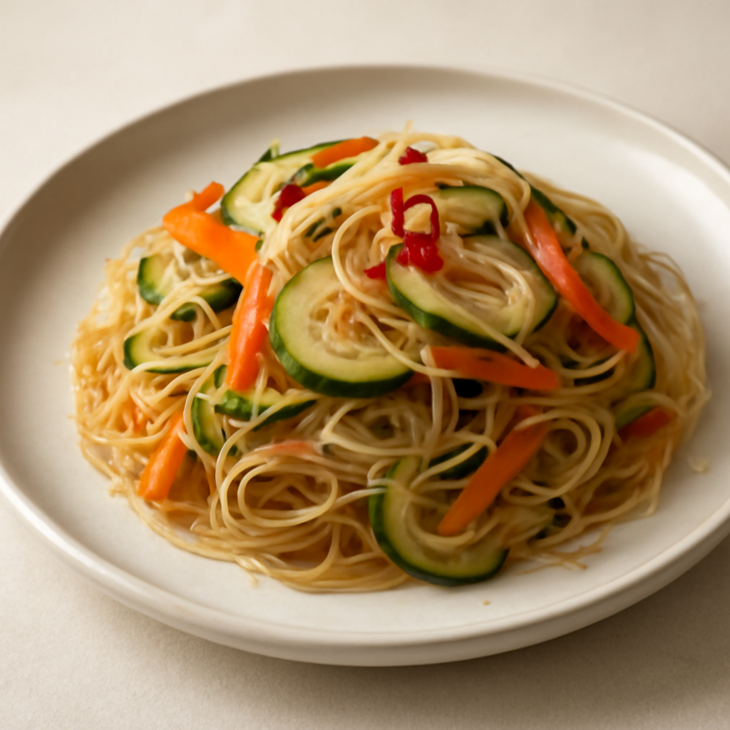 spaghetti di riso con verdure
