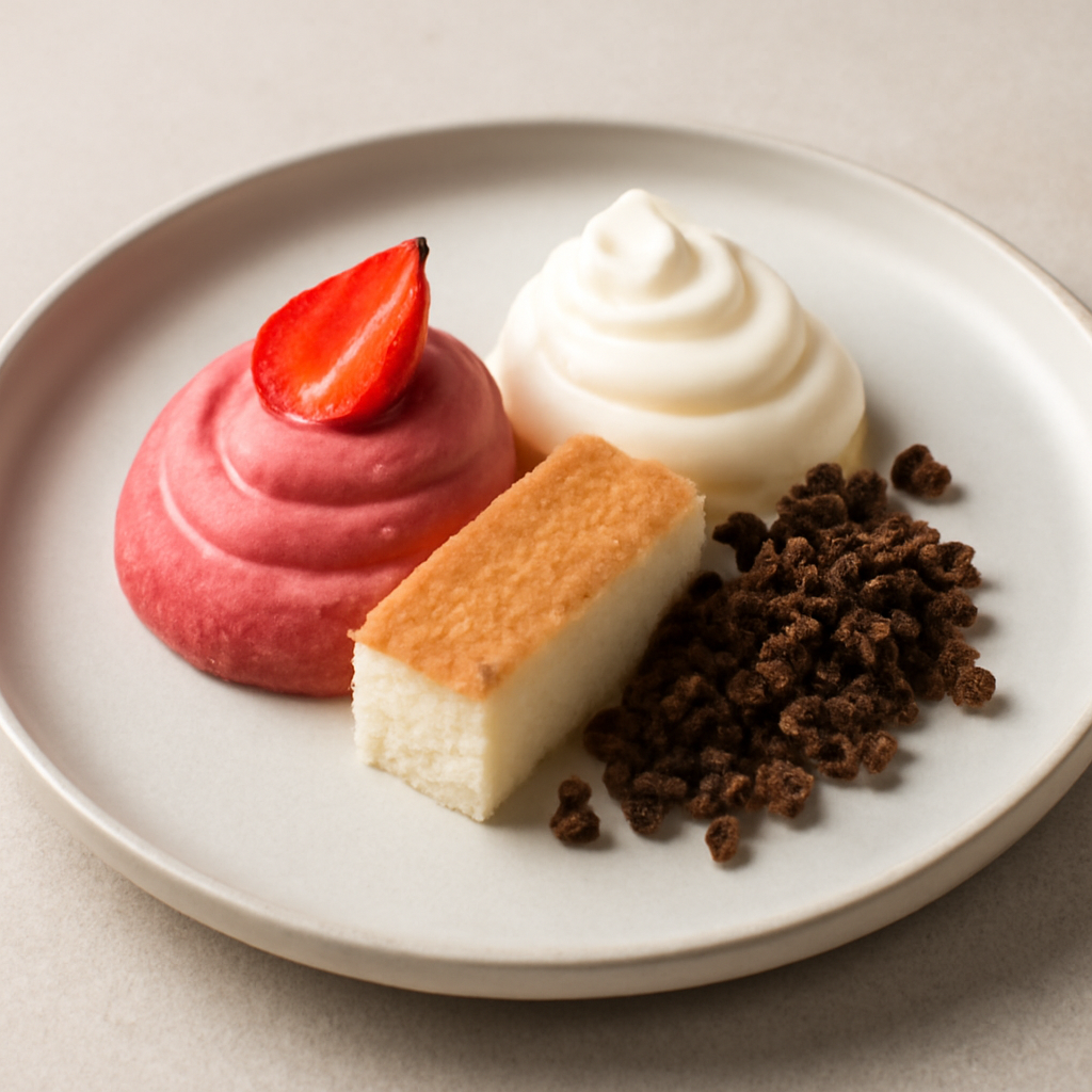 SPUMOSO ALLA FRAGOLA E YOGURT CON CRUMBLE AL CIOCCOLATO