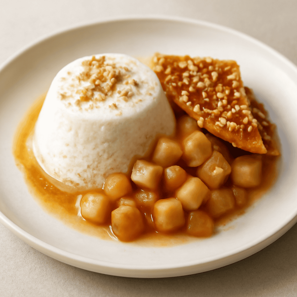 Spumoso ricotta e pere caramellate