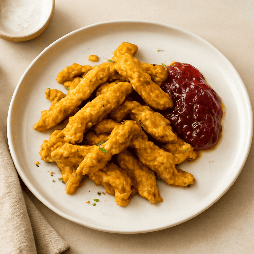 Straccetti di pollo al curry con mostarda di susine