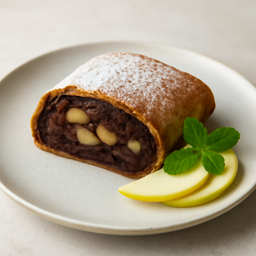 Strudel cacao, mele, menta