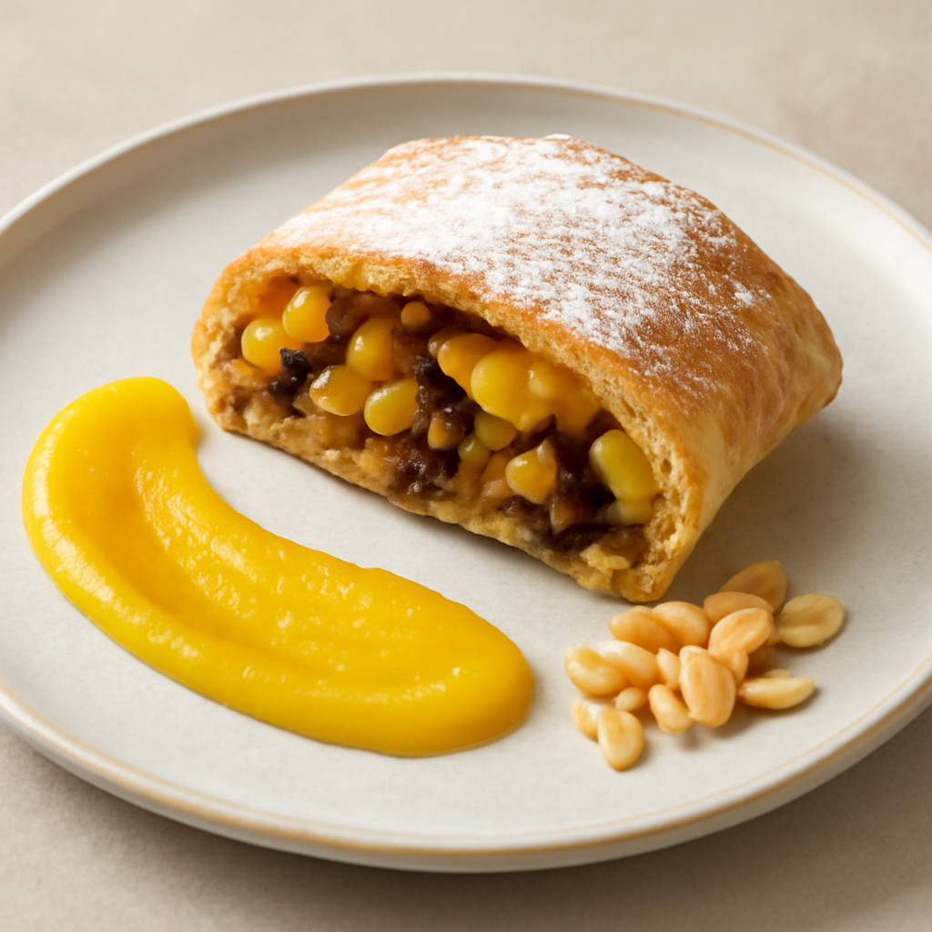 strudel di mango mandorle e cioccolato