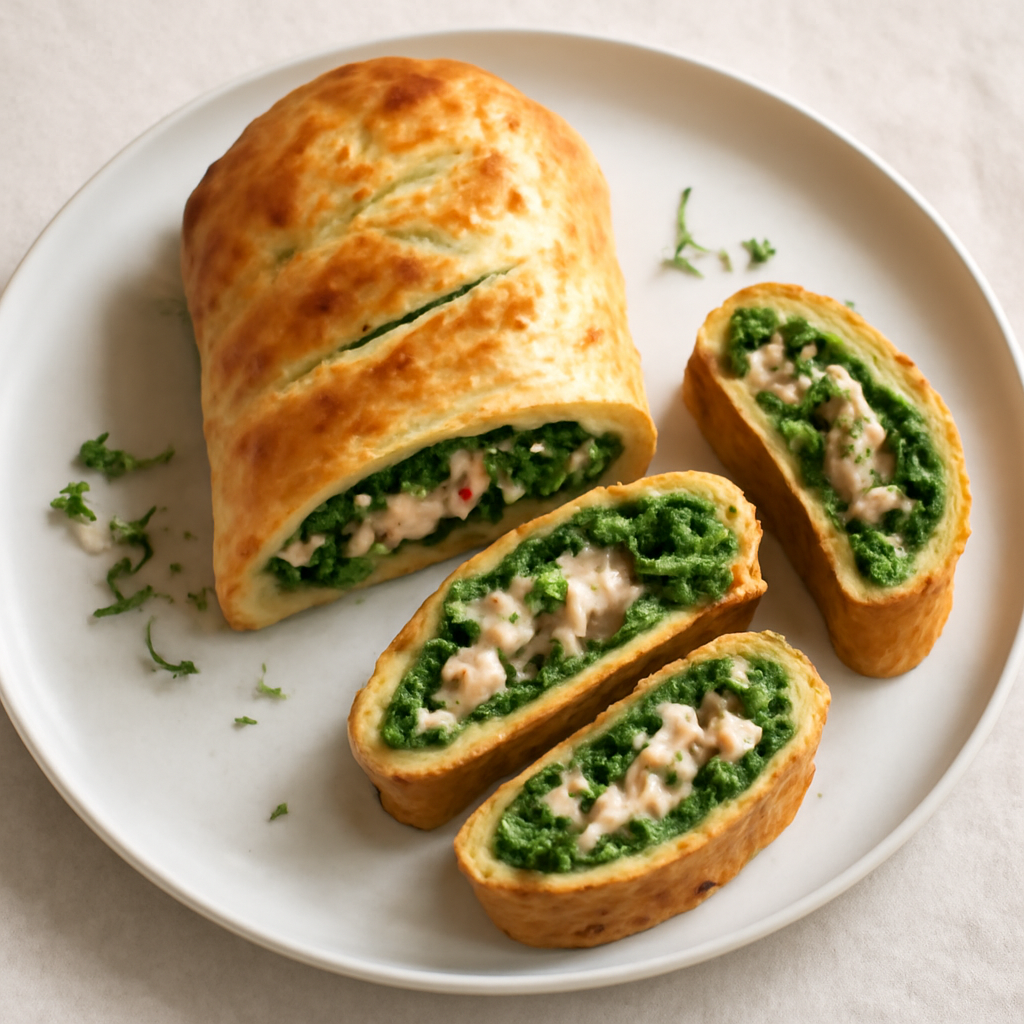 Strudel salato agli spinaci e salmone