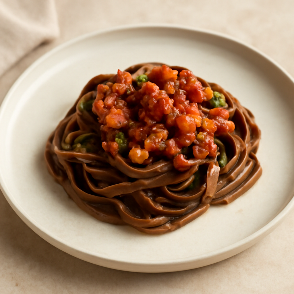 TAGLIATELLE AL CAFFÈ CON RAGÙ DI POLPO