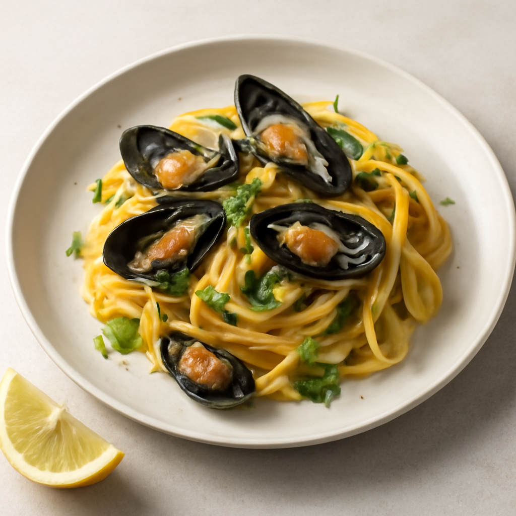 TAGLIATELLE ALLE COZZE AROMATIZZATE AL LIMONE