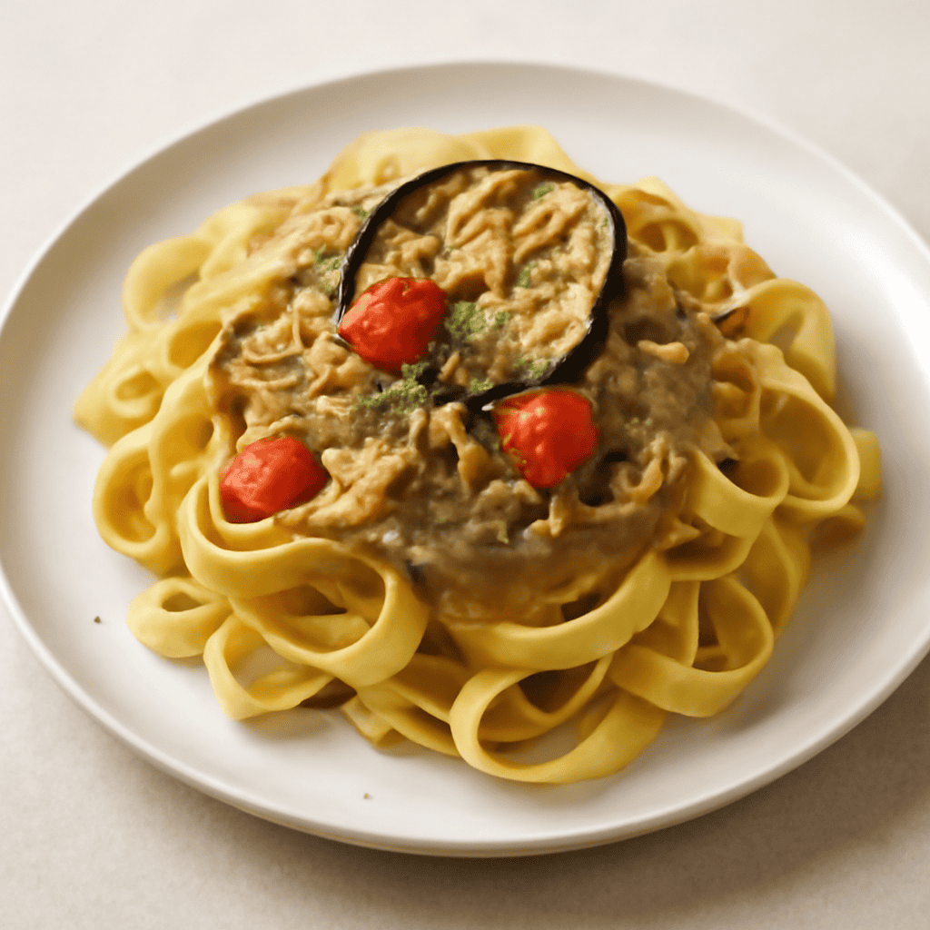 tagliatelle con crema di melanzane