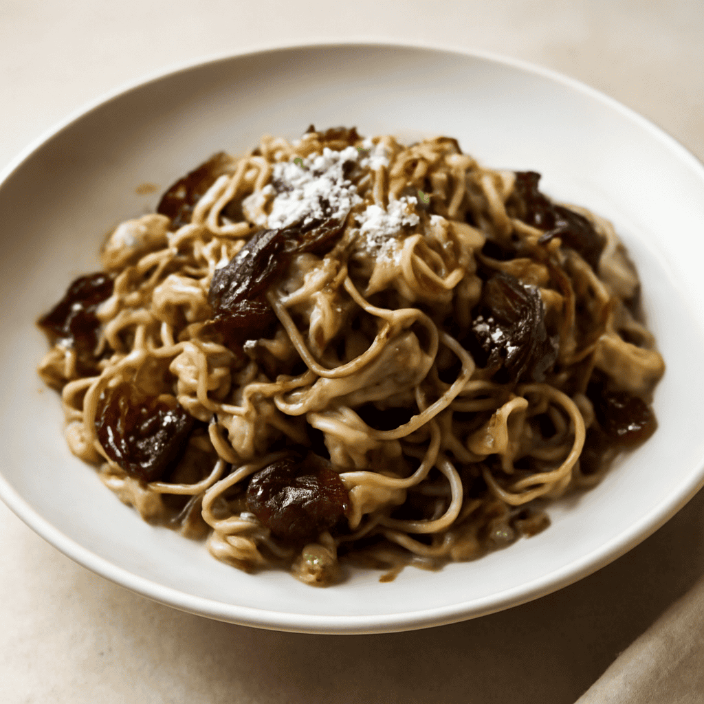 TAGLIATELLE INTEGRALI CON PORRI E RADICCHIO