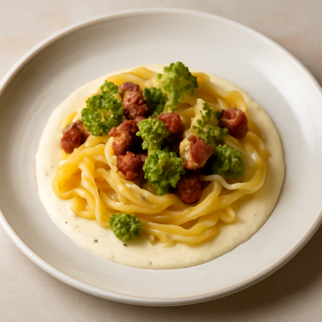 Tagliatelle su crema di pecorino
