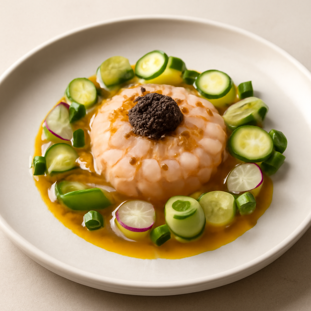Tartare di gambero e caviale all’arancia