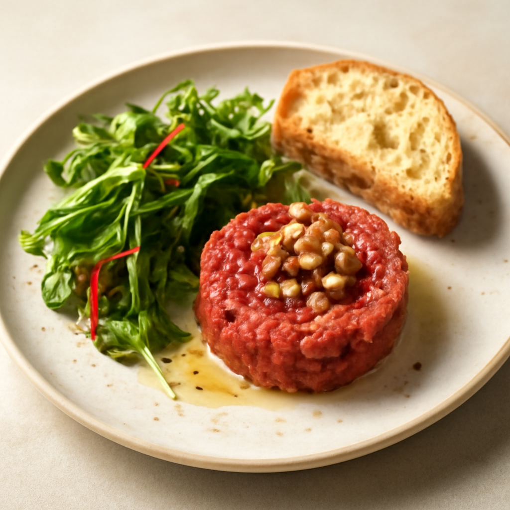 Tartare di manzo con rucolina dolce