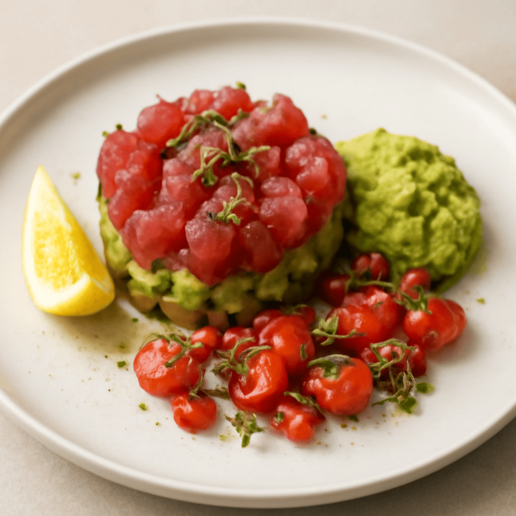 Tartare di Tonno con Avocado e salsa guacamole