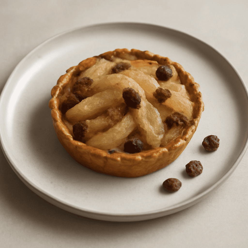 Tartelletta alle mandorle con Pere william e Uvetta