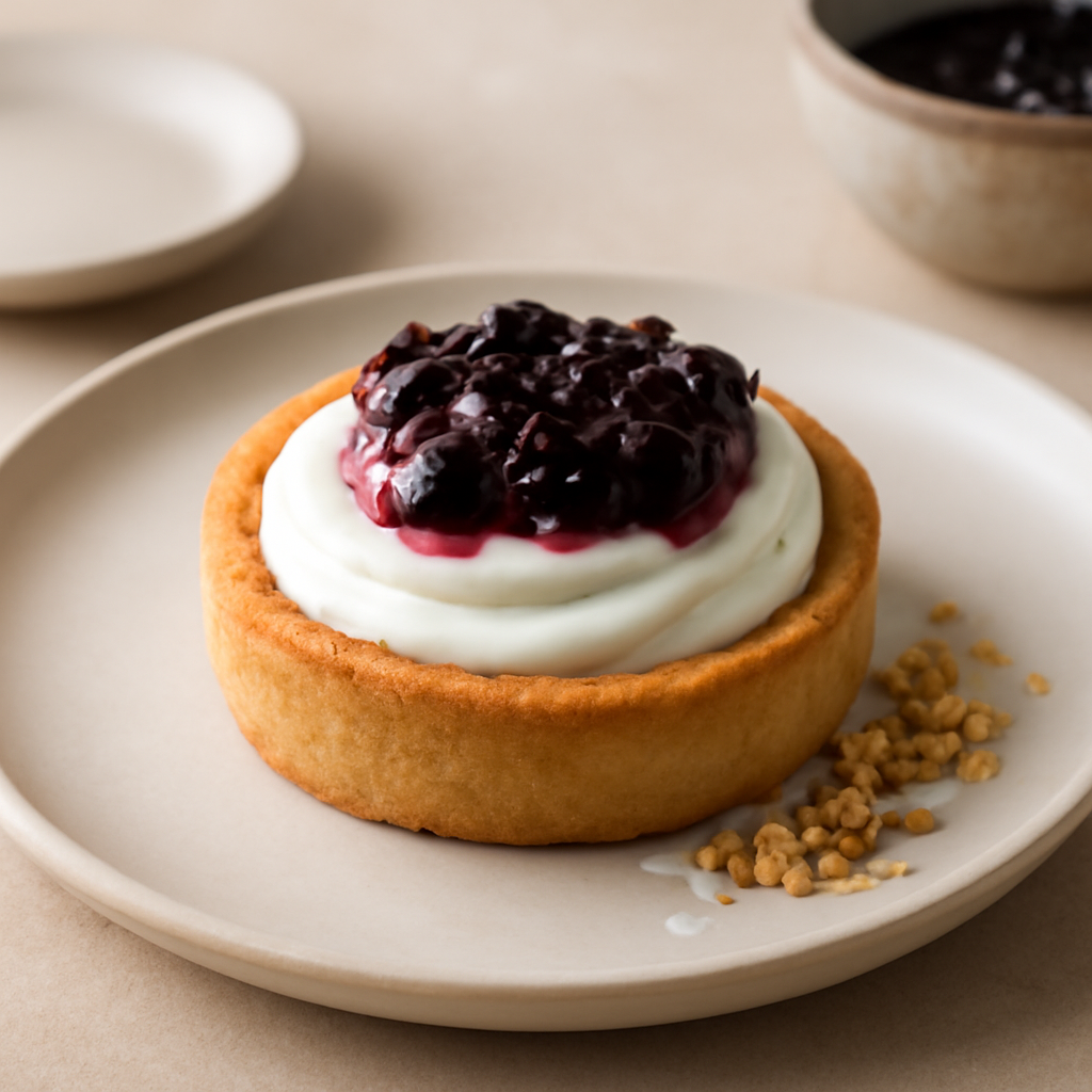 Tartelletta alle nocciole con crema al mascarpone e yogurt greco
