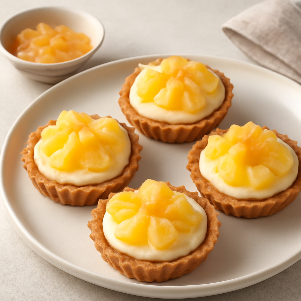 Tartellette con crema al cocco e ananas e zenzero candito