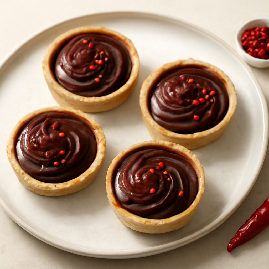 Tartellette Viennesi con Ganache TriploCioccolato, Peperoncino e Pepe Rosa