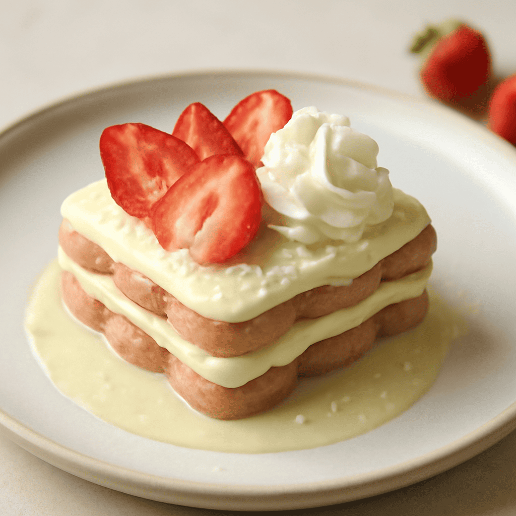 Tiramisù di fragole e cioccolato bianco con crema al limoncello