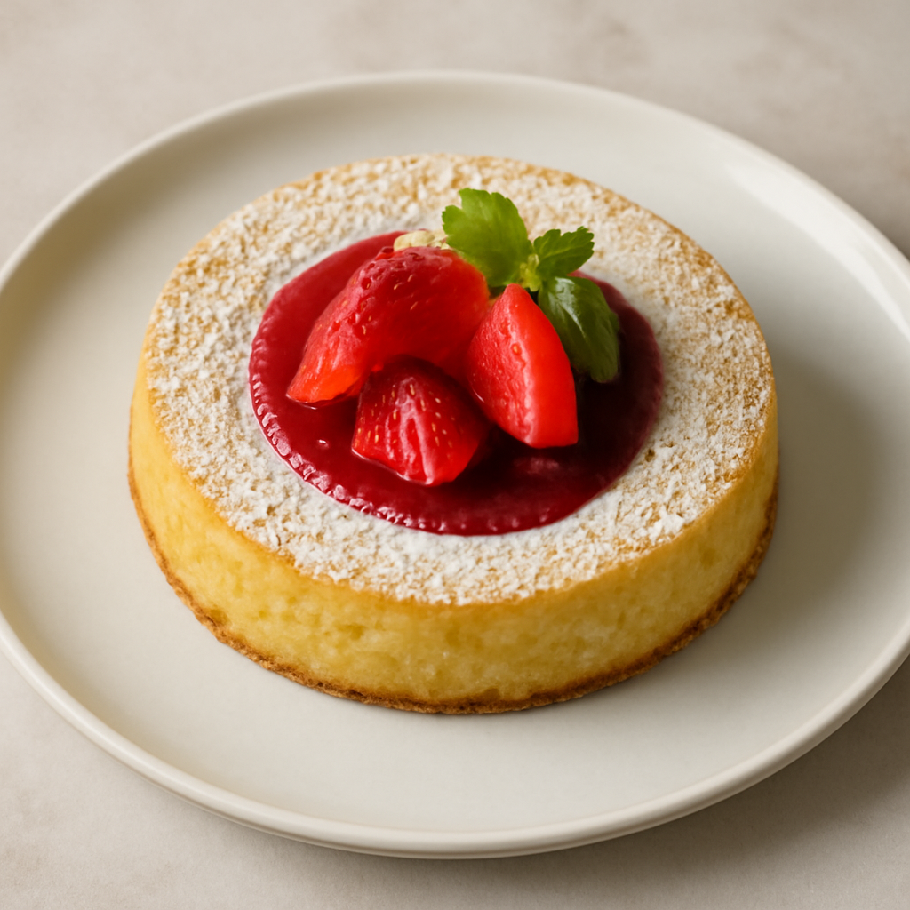 Torta al limone con coulis di fragole