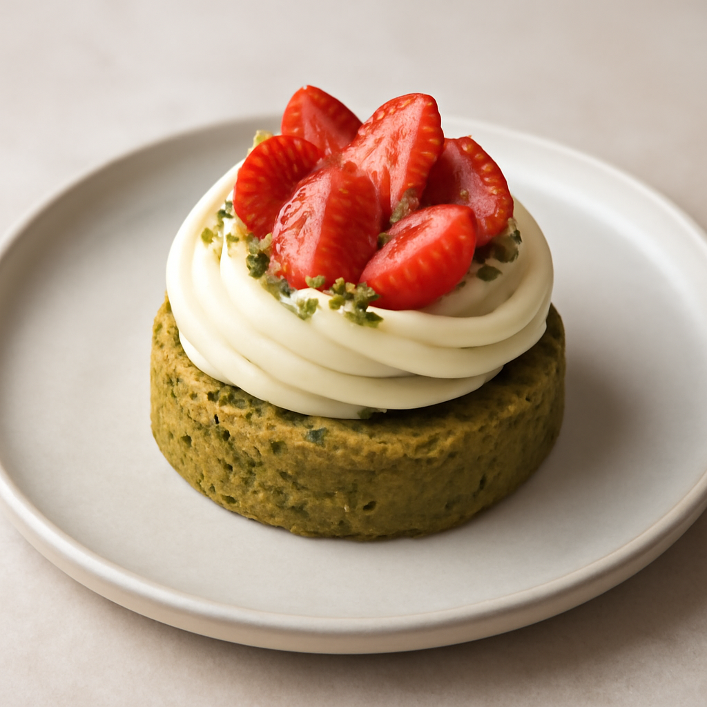 Torta al pistacchio con cioccolato bianco e fragole