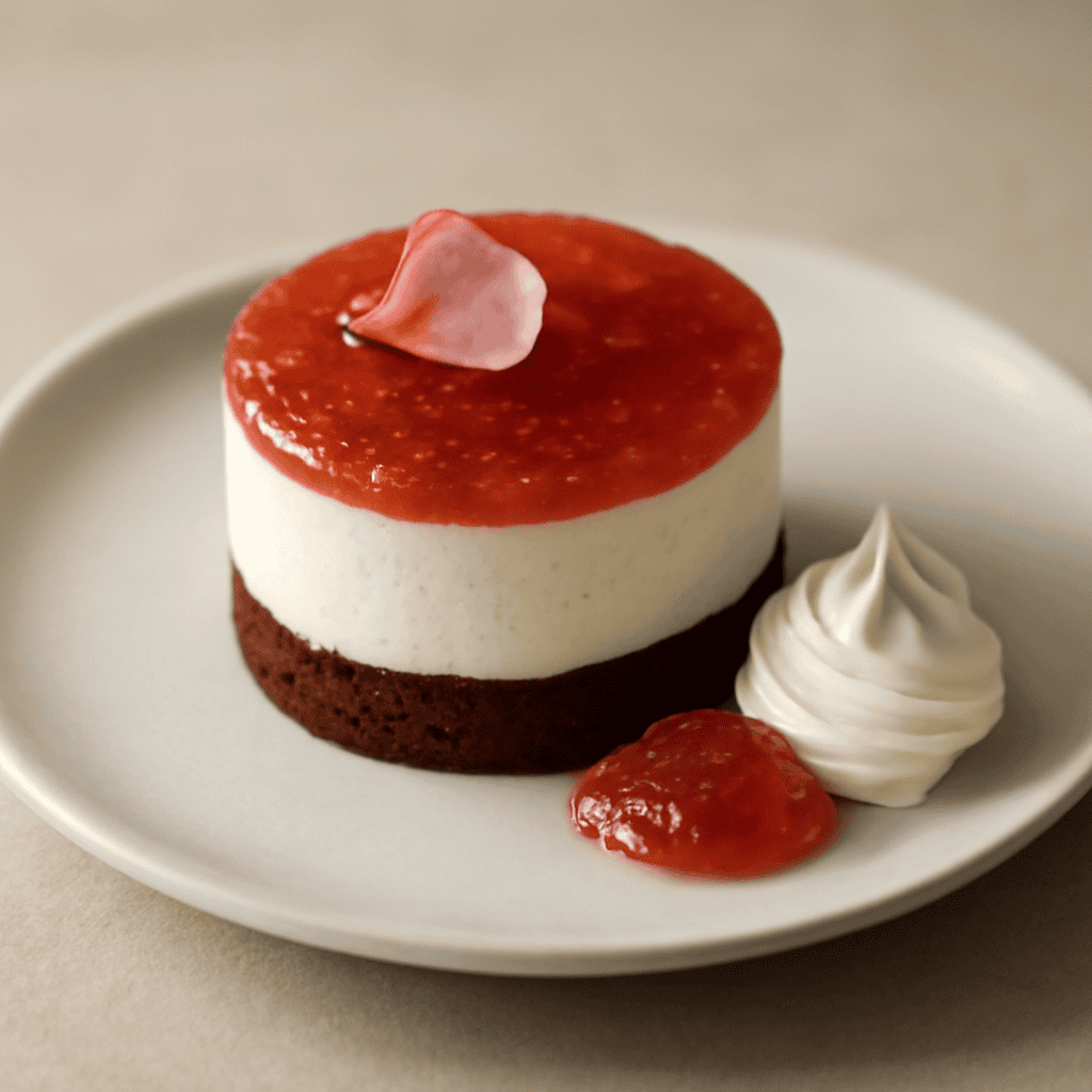 Torta allo spumoso di yogurt e marmellata di rose