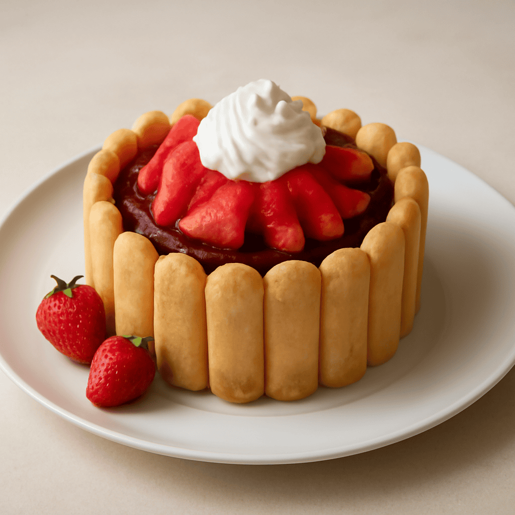 Torta Charlotte Fragole e Cioccolato