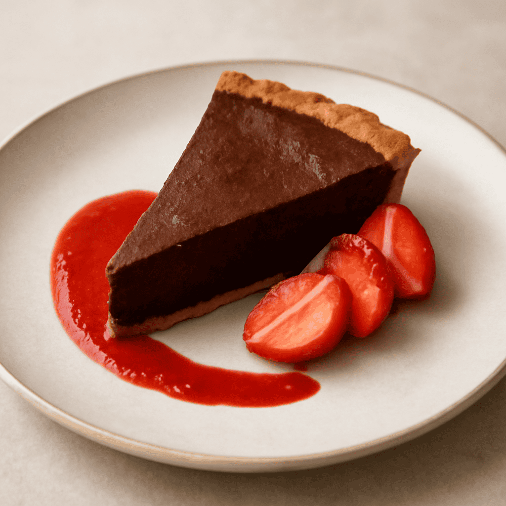 Torta cioccolato e vino con coulis di fragole(stampo 18cm)