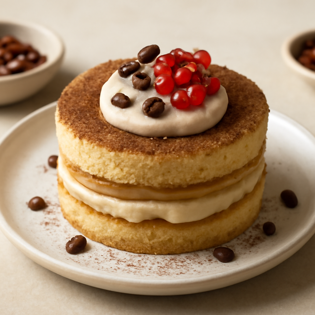 Torta con crema al mascarpone e crema al caffè