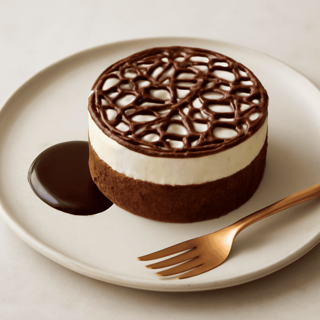 Torta con filigrana di cioccolato