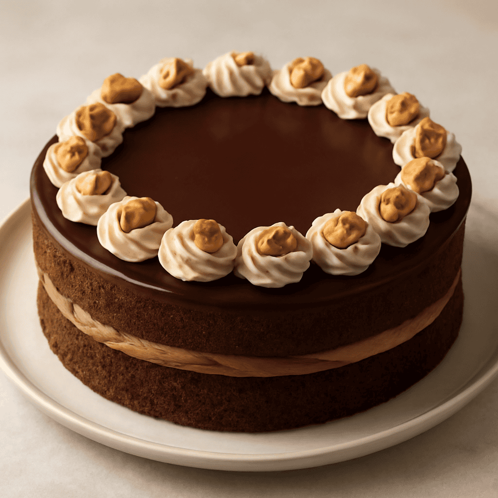 Torta di compleanno al cioccolato e nocciole