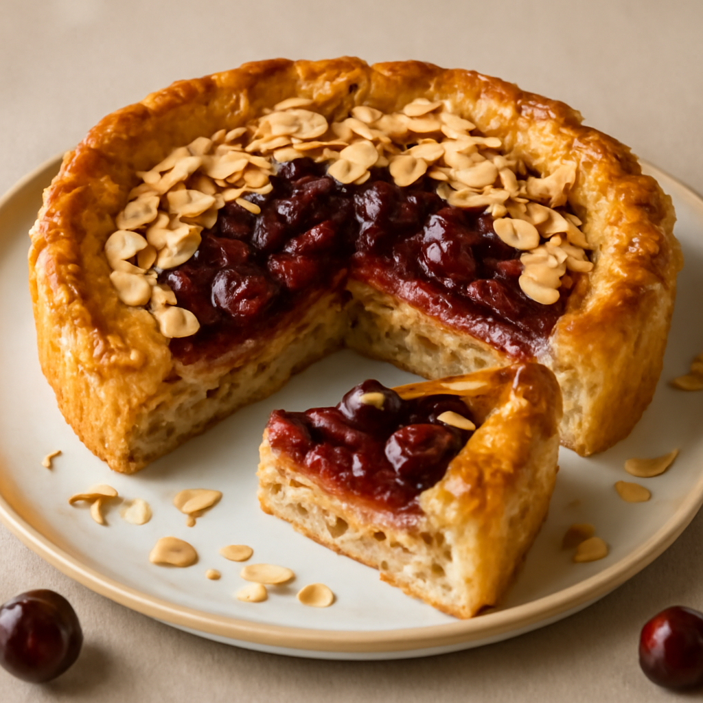 Torta di sfoglia al farro e amarene
