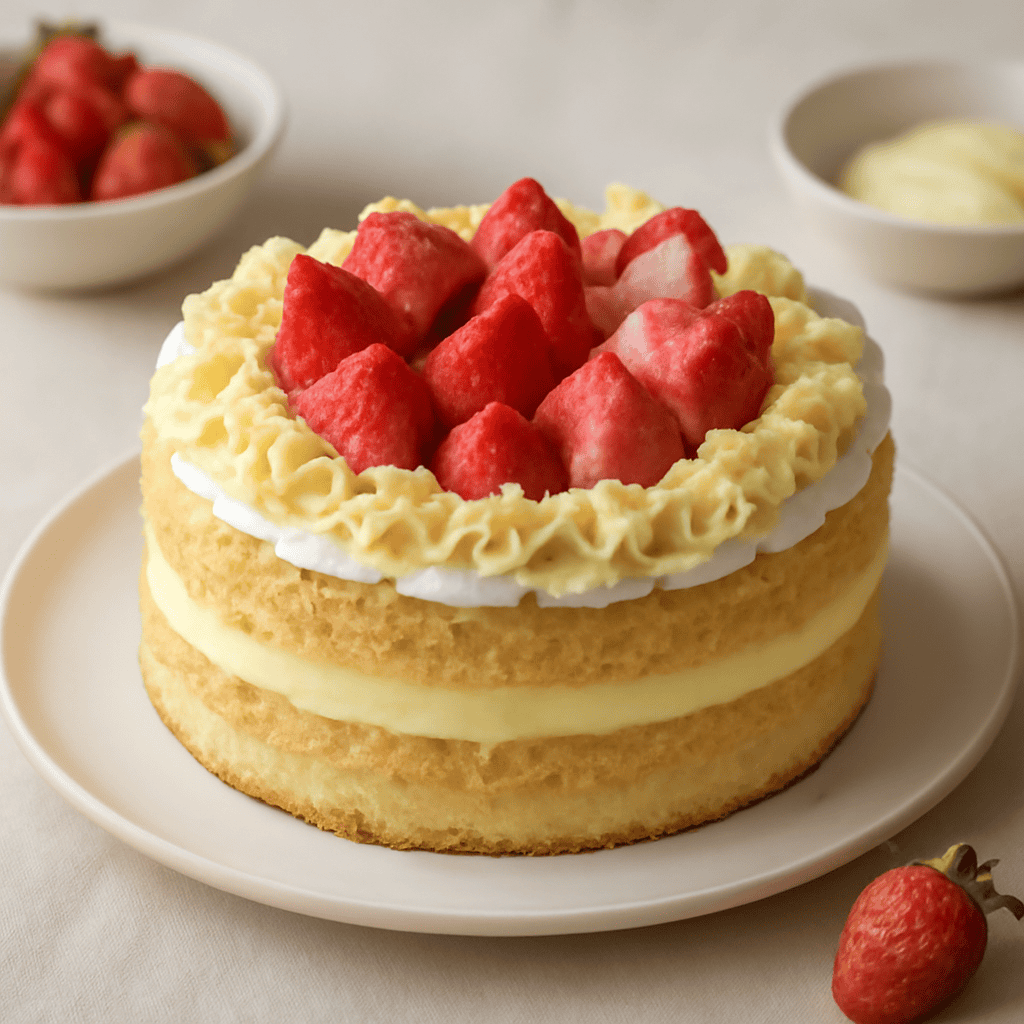 Torta mimosa alle fragole