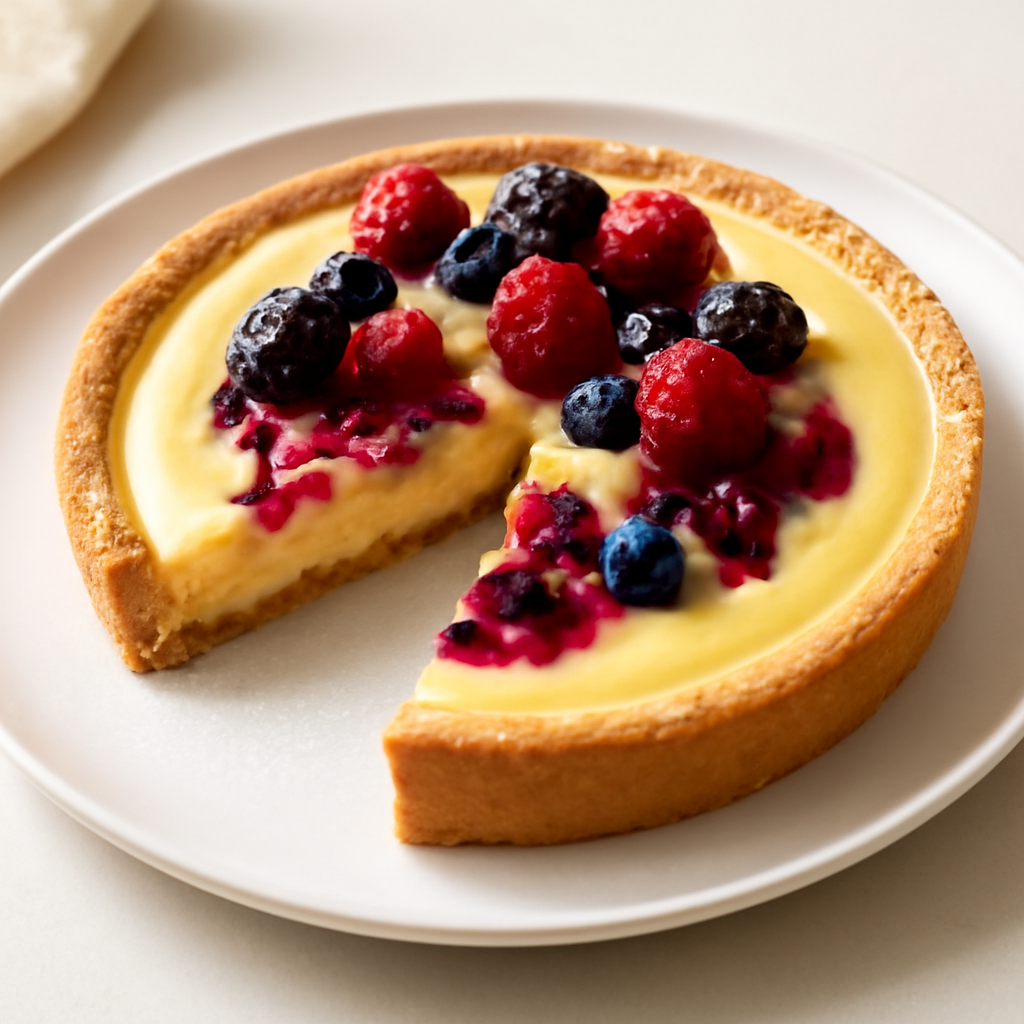 TORTA PASTICCIOTTO CON CREMA AL LIMONE VARIEGATA AI FRUTTI DI BOSCO