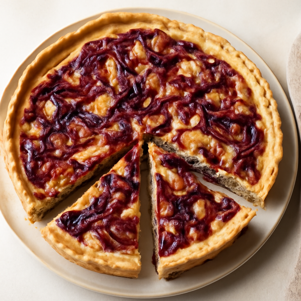Torta radicchio, patate e bacon