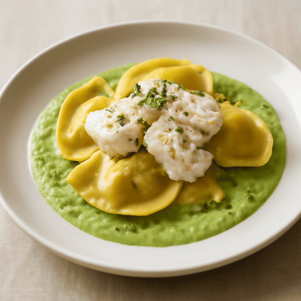 tortelli con farcia di pesce e crema di zucchine