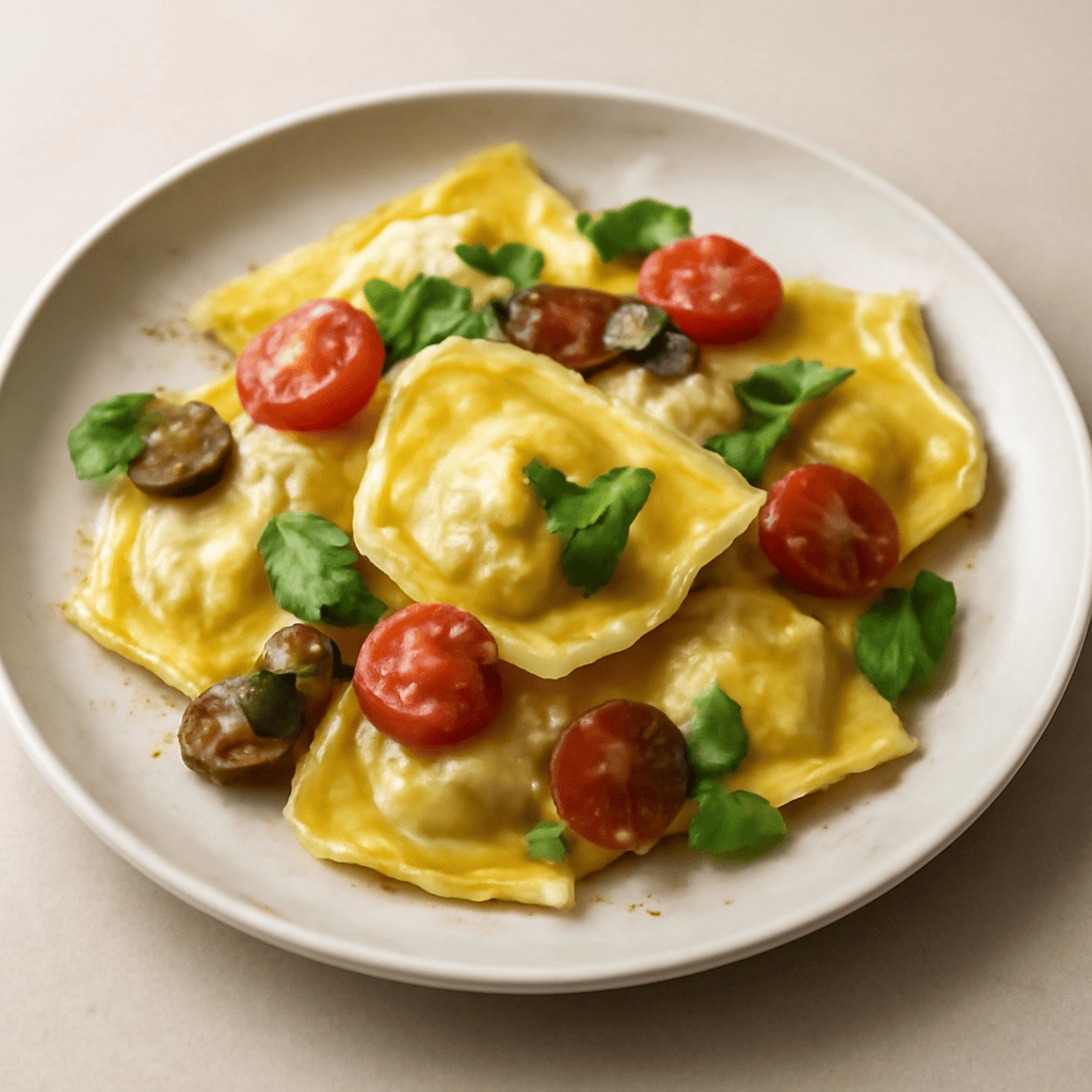 Tortelli con melanzane e ricotta