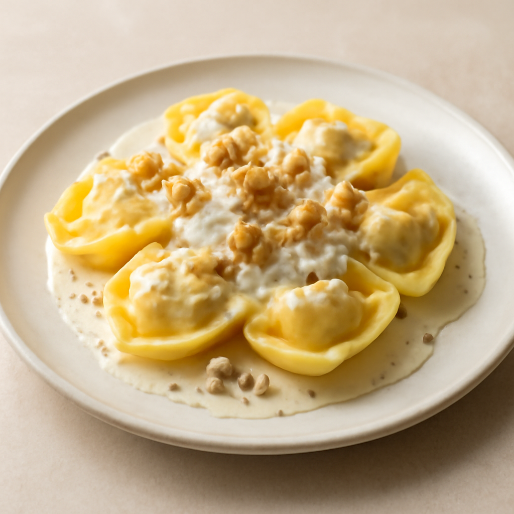Tortellini di ricotta e noci con salsa al gorgonzola