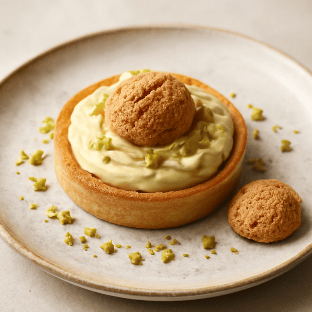 Tortine con amaretti e crema al whisky