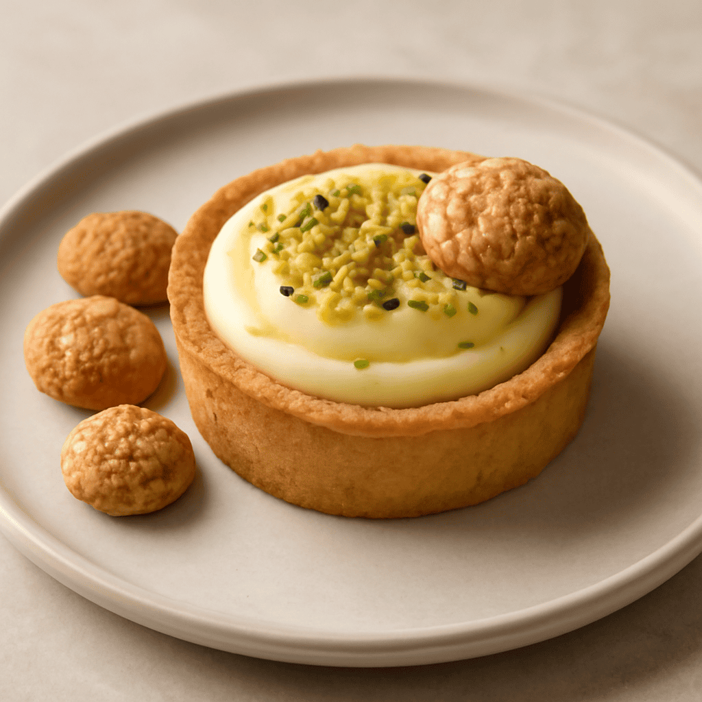 Tortine con amaretti e crema al whisky