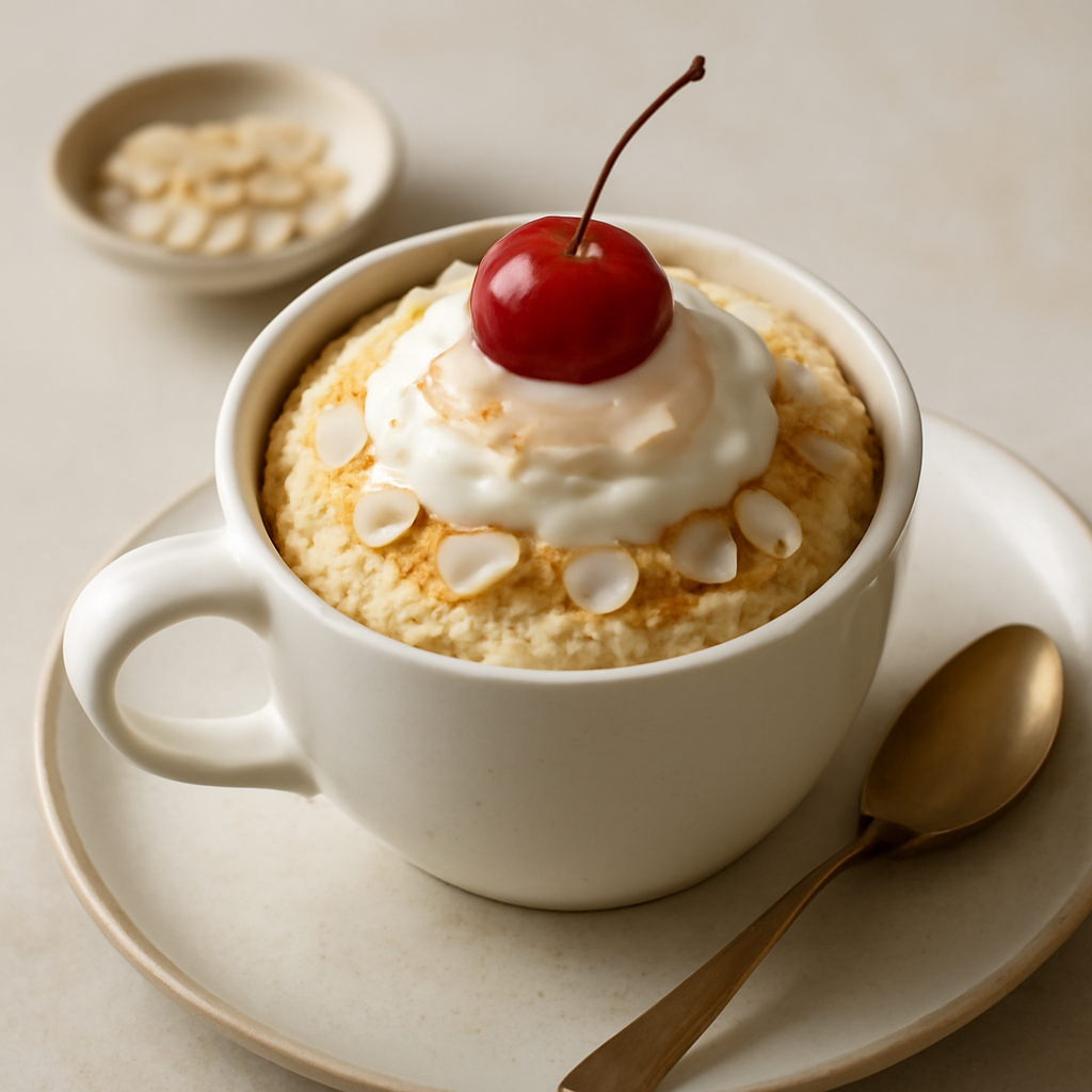 tortine in tazza con cioccolato bianco mandorle e cherry