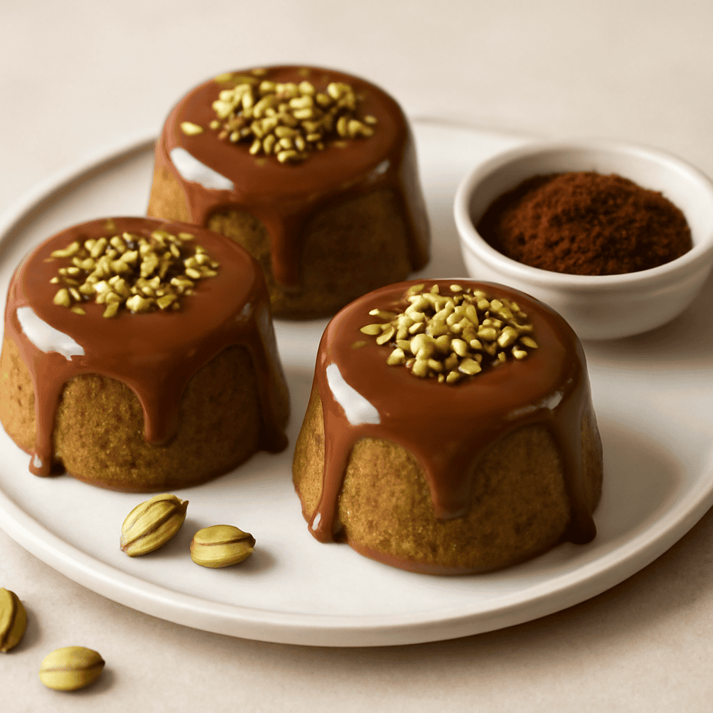 Tortini di pistacchi glassati al caffè