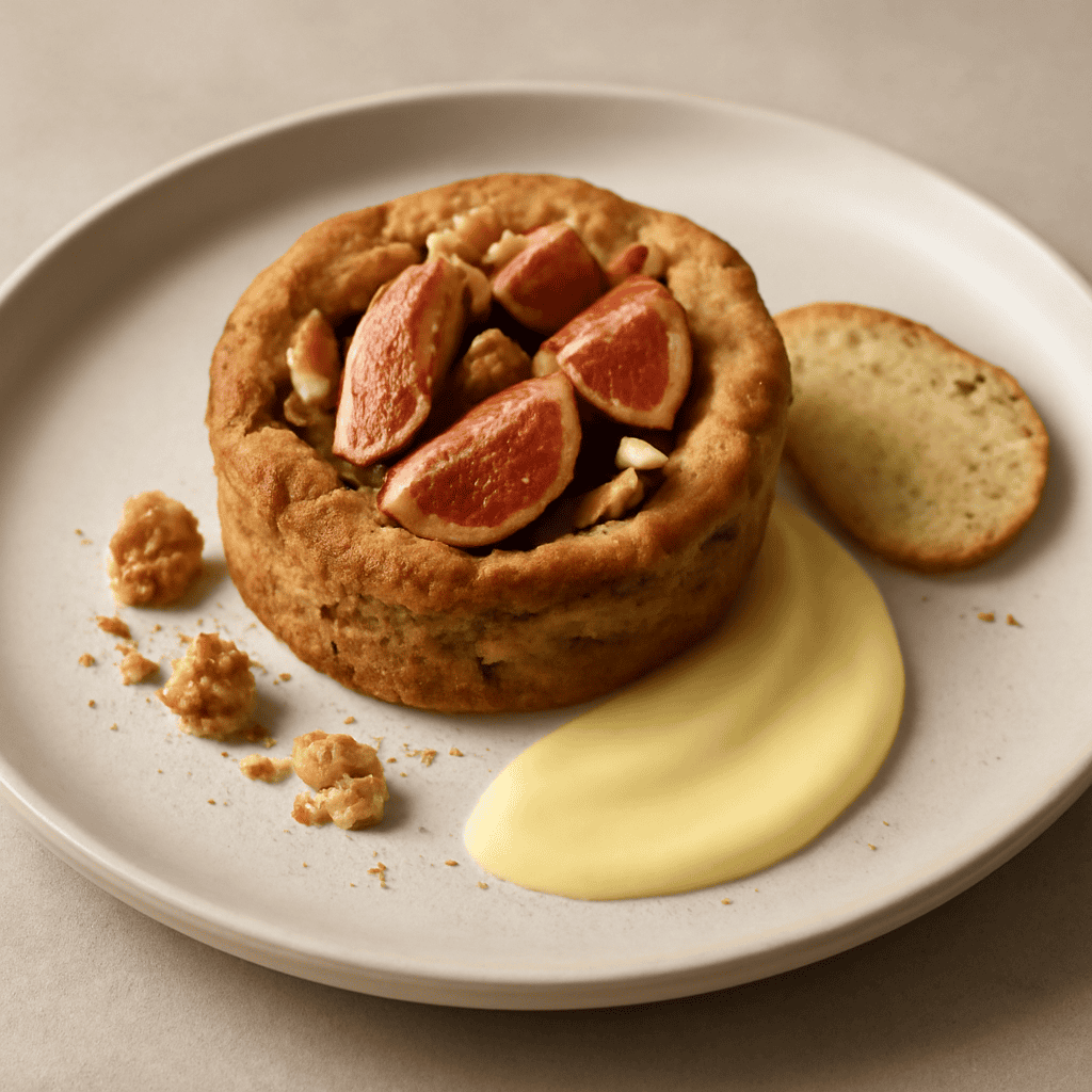 TORTINO AI FICHI E NOCI CON CREMA AL LIMONE E ZENZERO