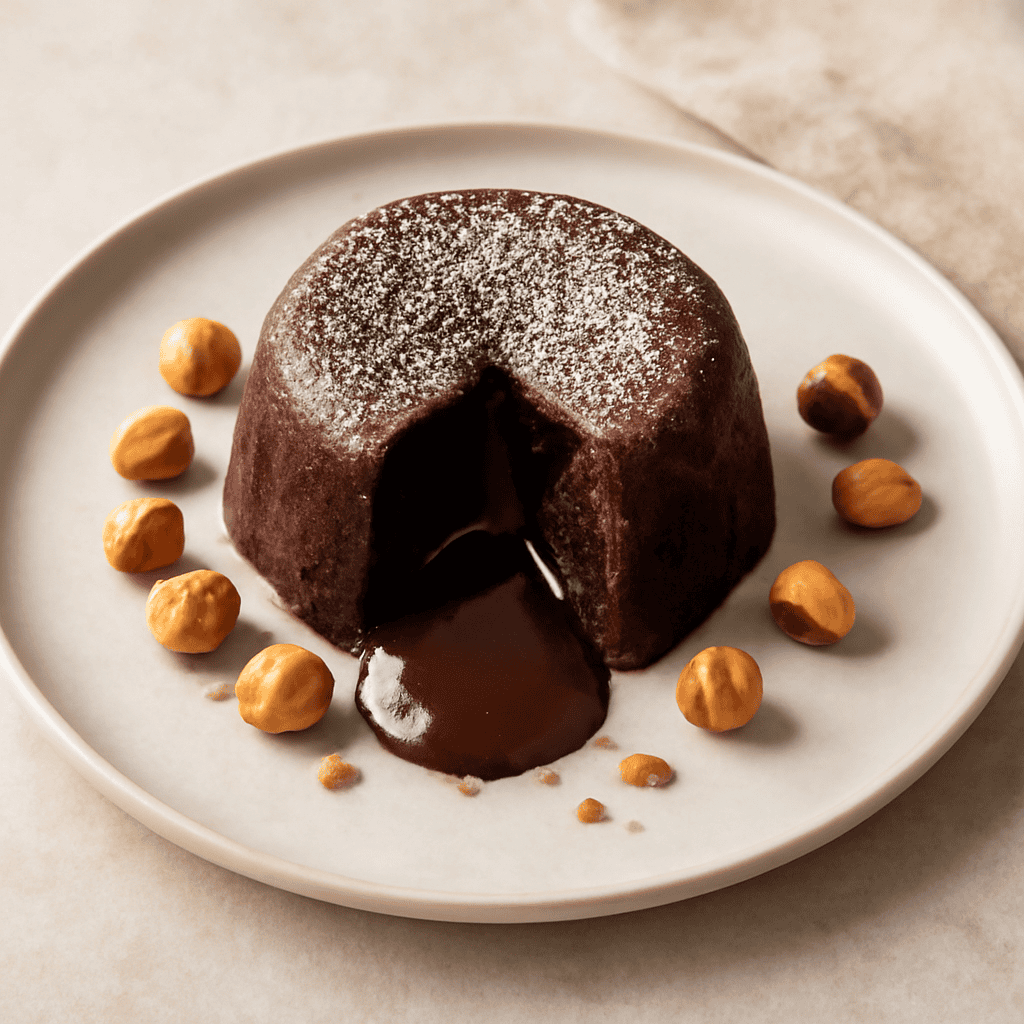 Tortino al cioccolato fondente e nocciole