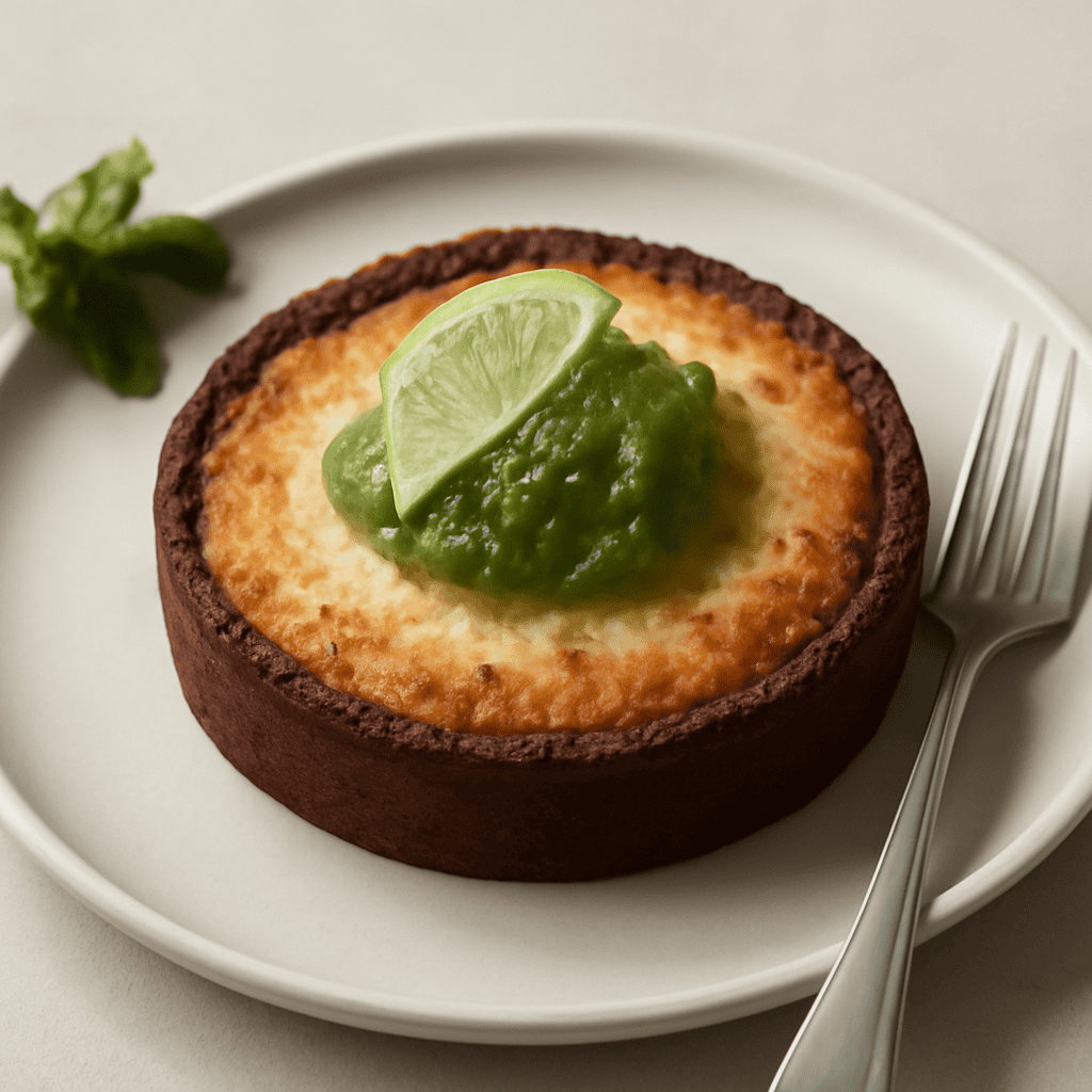 Tortino al cocco con confettura di menta e lime